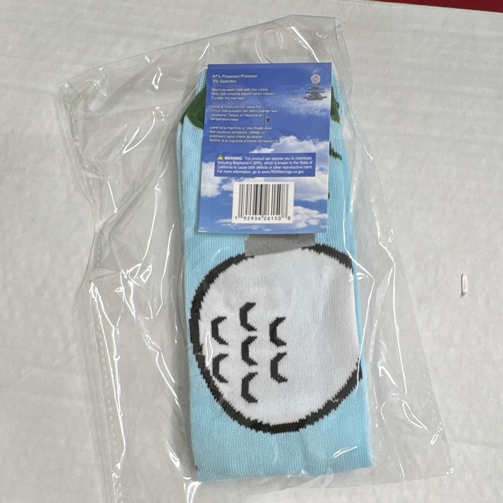 Caddyshack Be The Ball Graphic Crew Socks Mens 1 Pair Blue White Green Black